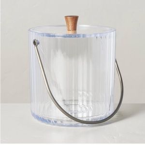 109oz Ribbed Clear Plastic Ice Bucket - Hearth & Hand with Magnolia